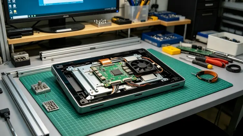 thermal proximity between AI inference board and open frame monitor