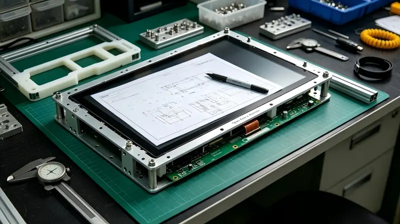 custom open frame monitor mechanical dimensions for OEM enclosure