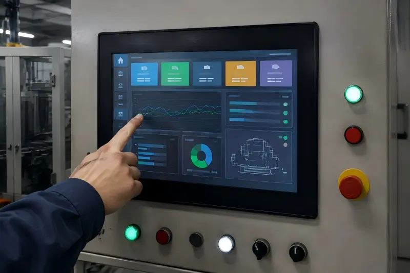 Industrial LCD monitors for HMI status monitoring and operator guidance