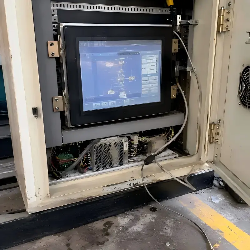 Industrial display mounting interface and touch integration for equipment enclosure