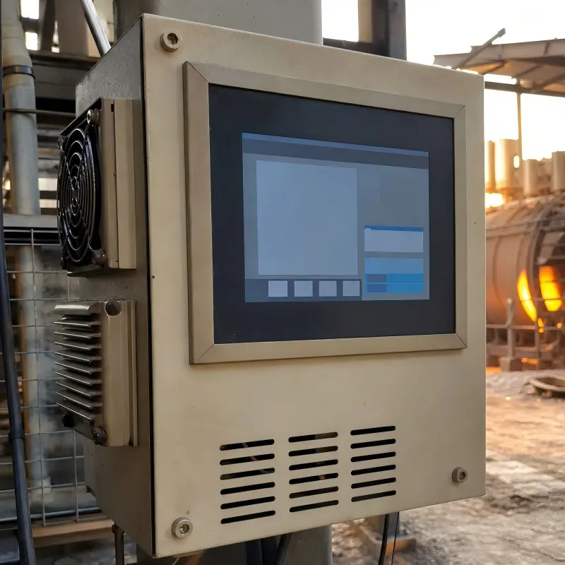Industrial LCD display with enclosure thermal management in high temperature environment