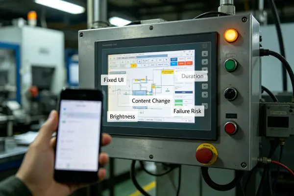 LCD vs OLED industrial applications with fixed HMI screen content