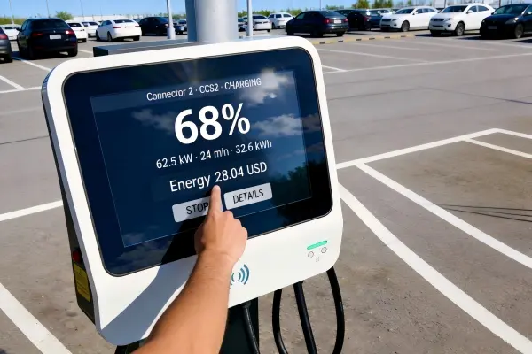 Sunlight Readable EV Charging Station Displays Sunlight-readable industrial displays for EV charging stations with anti-glare glass