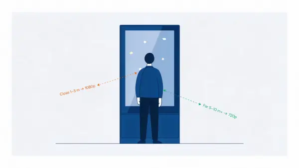 Viewing distance rule for digital signage: 1080p up close, 720p at range